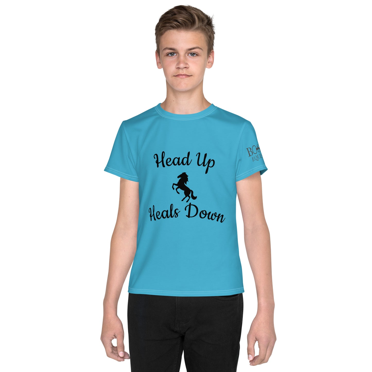 Head Up and Heels Down Logo/Sleve Youth T-Shirt
