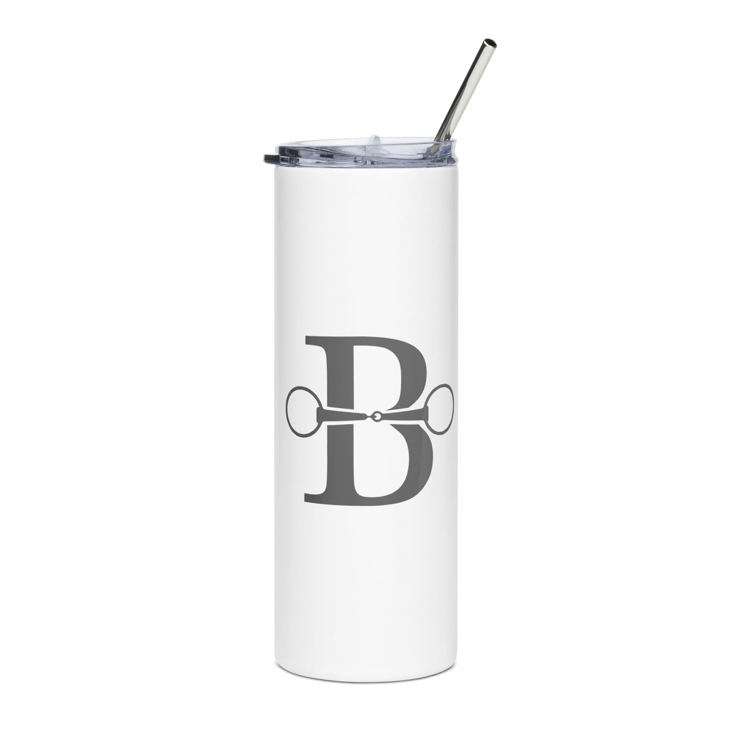 B Logo Boston Equestrian stainless steel tumbler